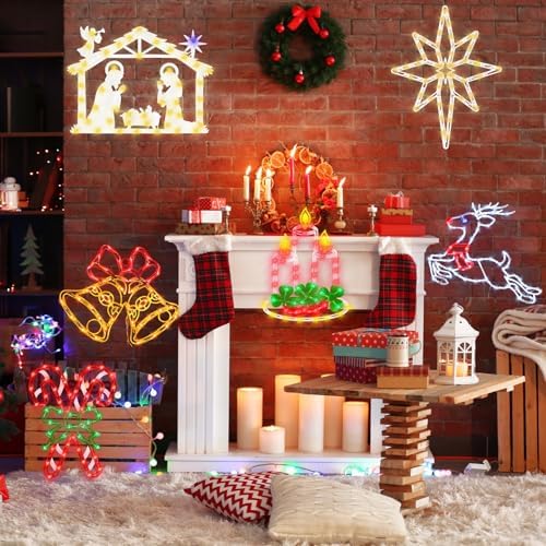 TRWYMZ 16" Christmas Window Silhouette Lights Decorations