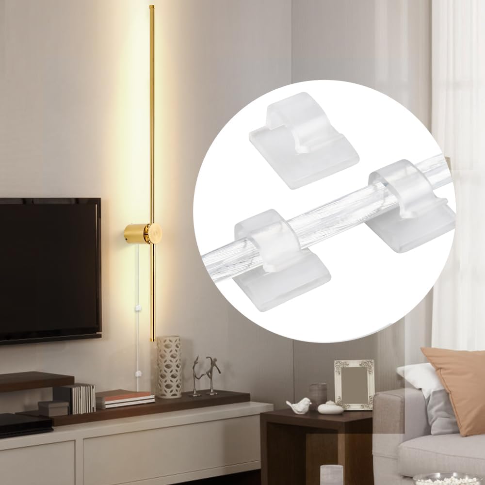 GOODATE Wall Sconces Set of Two with Remote, Stepless Colors 3000K-6500K & Stepless Dimming, Hardwire or Plug-in, 180°