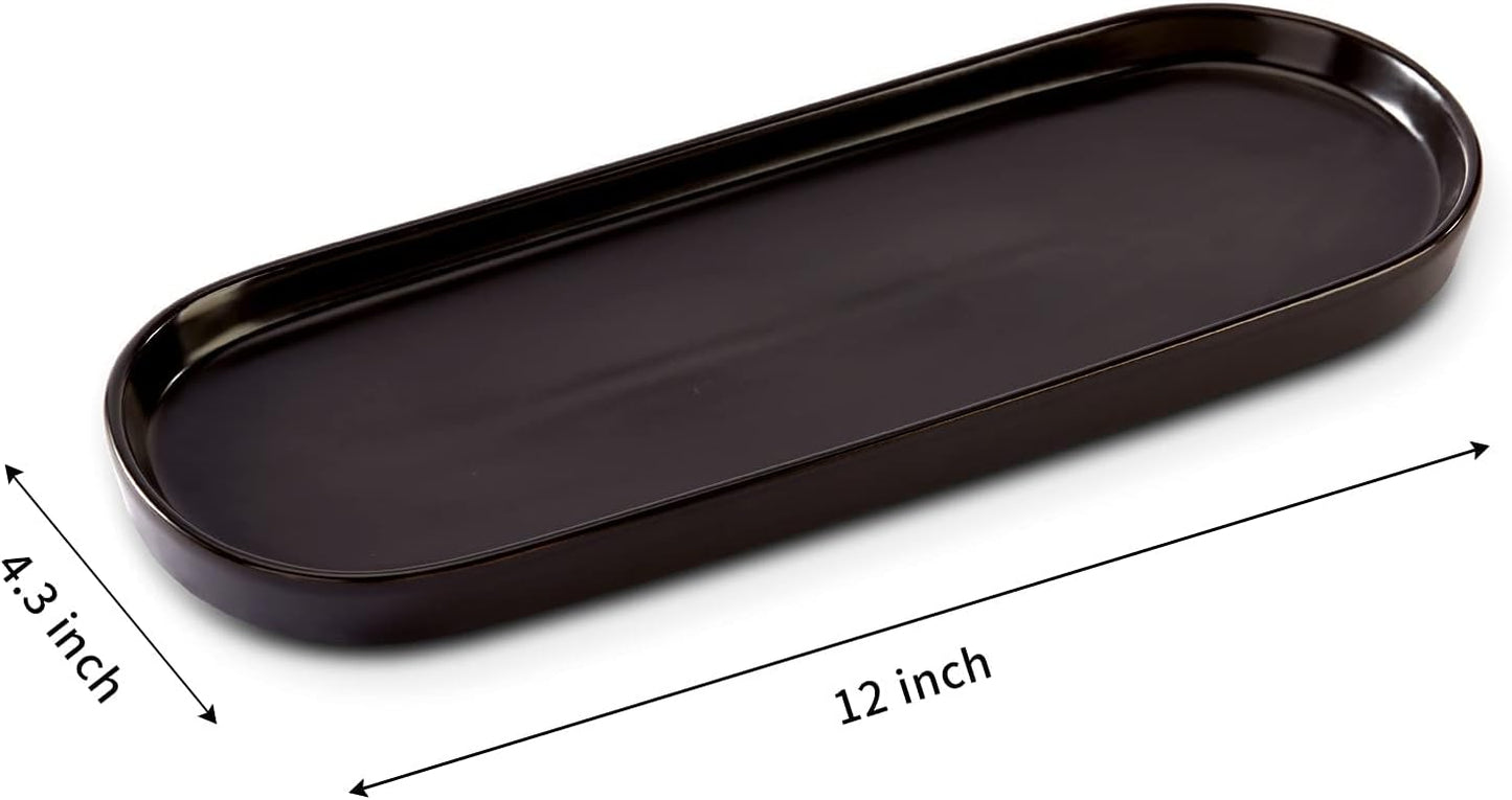 Simple Style Ceramic Sink Tray / Black