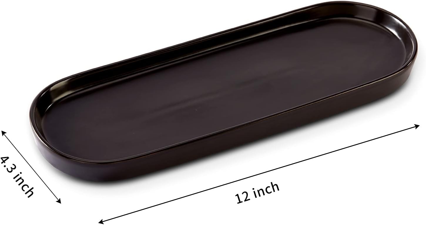 Simple Style Ceramic Sink Tray / Black