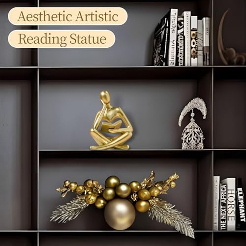 UTTCMK Abstract Art Thinker Statue - Reading Thinker Sculpture Figurine, Modern Home Decoration for Living Room Office