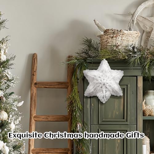 Syhood 10 Inch Snowflake Christmas Tree Topper, Crochet Snowflake Decor