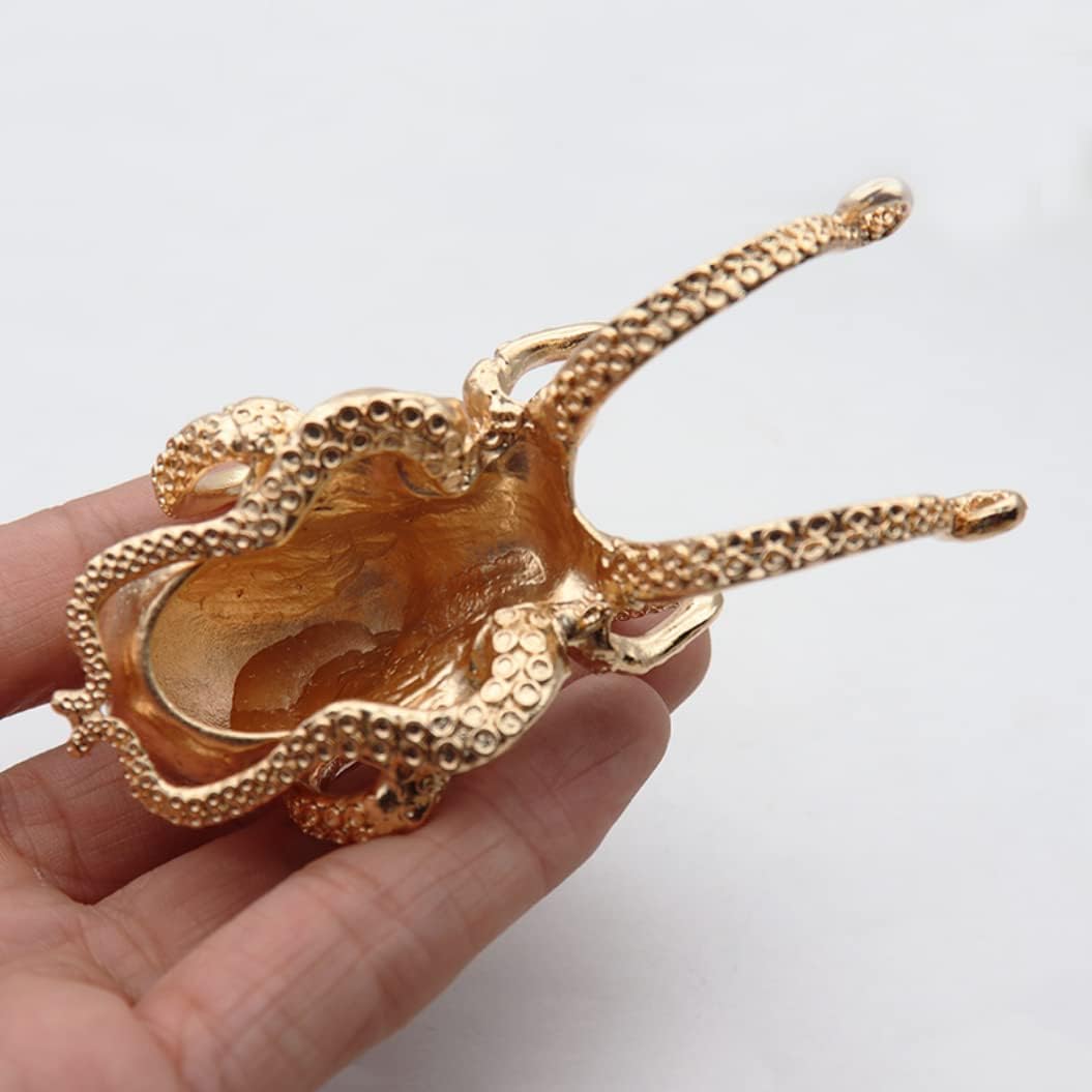 Metal Octopus Cuttlefish Figurines Statue Desk Stand for Phone Bracket Pen Spectacles / Sliver