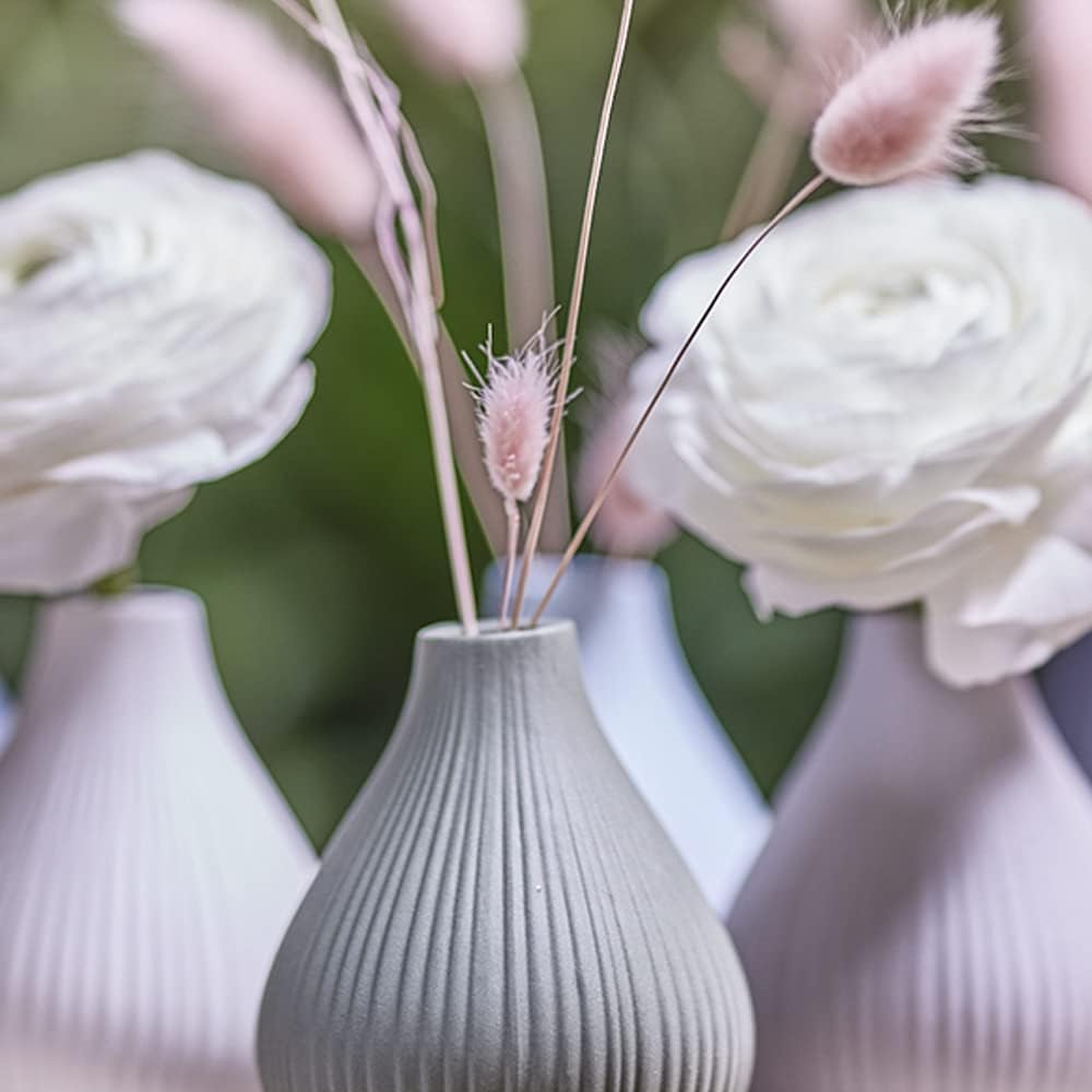 ‘Frost’ Ceramic Flower Vase / Assorted Colors / Set of 6