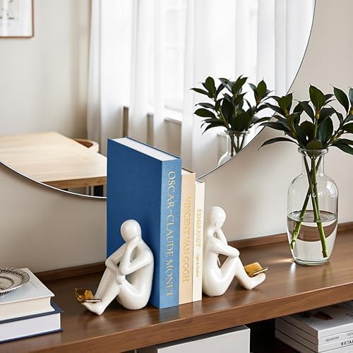 JARLINK Aesthetic Decorative Books, Set of 3 Linen Faux Book Boxes, Blue