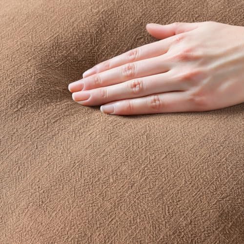 MIULEE Boho Linen Fringe Decorative Fall Throw Pillow Covers Brown 16x16