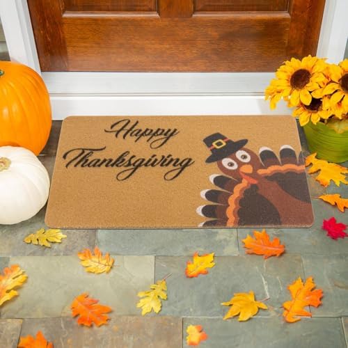 Happy-Thanksgiving-Welcome-Doormat-Fall-Outdoor Harvest-Turkey-Door-Mat
