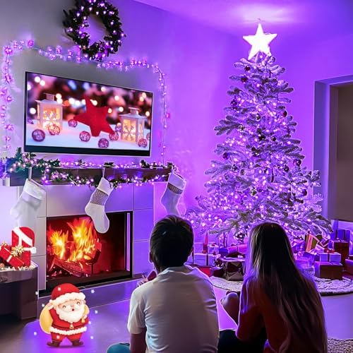 JMEXSUSS Connectable 91.5ft 250 LED Purple Halloween String Lights Indoor