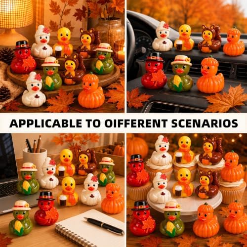 120 Pcs Fall Mini Resin Ducks Thanksgiving Miniature Tiny Figurines