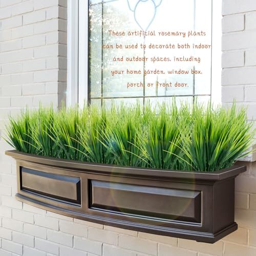 48 Bundles Fake Grass Plants Outdoor Fake Wheat Grass Greenery Stems