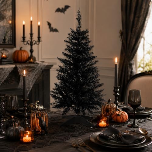 3FT Black Artificial Small Christmas Tree Mini Tabletop Decor