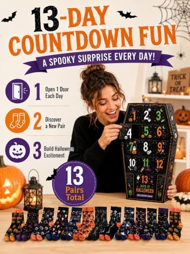Skicuff 2026 Halloween Sock Advent Calendar 13 Days Countdown Calendar