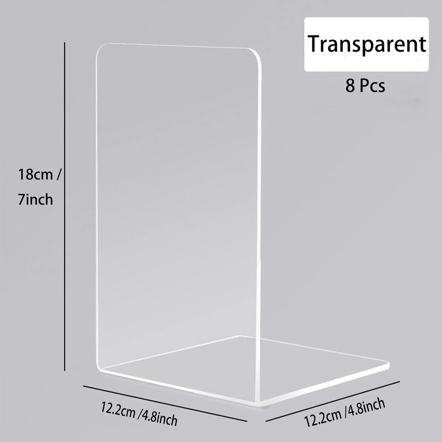 Book Ends Bookends Acrylic / Clear / Set of 8
