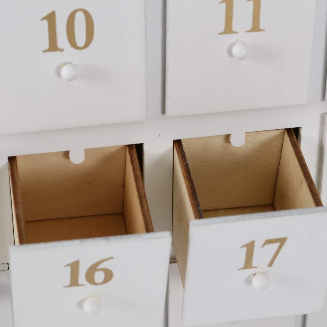 Christmas Wooden Advent Calendar House with 24 Drawers, Countdown to Christmas for Kids, LED Home Decoration, L16.25 x