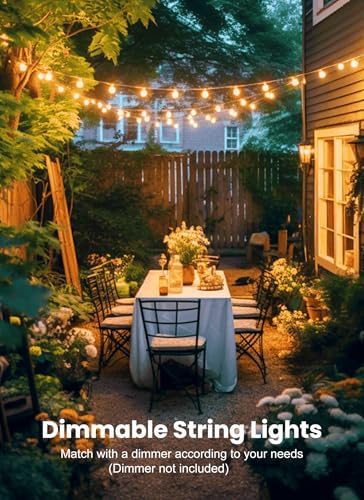 Brightown Outdoor String Lights, 30FT G40 LED IP65 Waterproof Patio Lights