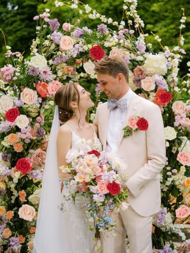 30PCS Mix Color Artificial Roses with Stems, Real Touch Foam Flowers