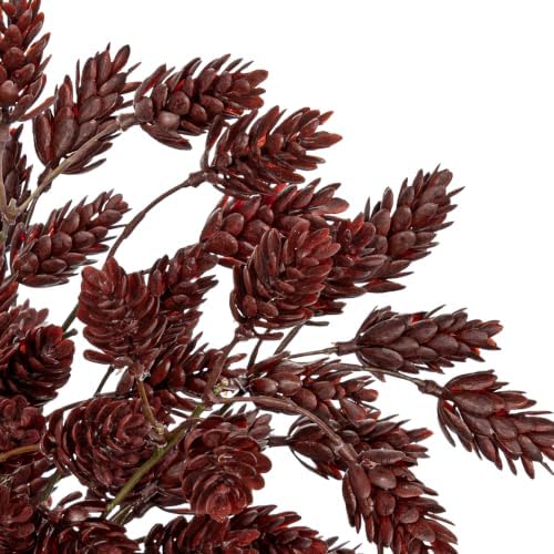 6 Pcs 20'' Fall Burgundy Red Faux Hops Stem for Vase Autumn Branches