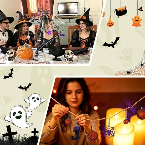 Halloween Ball Ornaments Set, Halloween Tree Decorations, 100 Pack