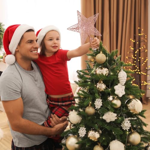 Christmas Tree Toppers Glitter Rose Gold Star for Christmas Tree Decoration
