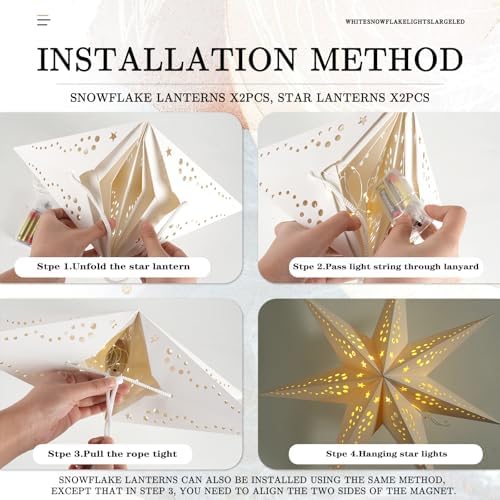 Christmas White Winter Wonderland Snowflake Party Hanging Decorations
