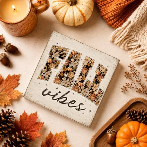 Fall Decorations for Home Fall Vibes Wood Sign Fall Wall Art