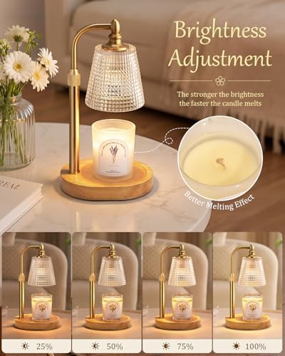 Candle Warmer Lamp with Timer, Birthday Gifts for Women Home Decor,Clear