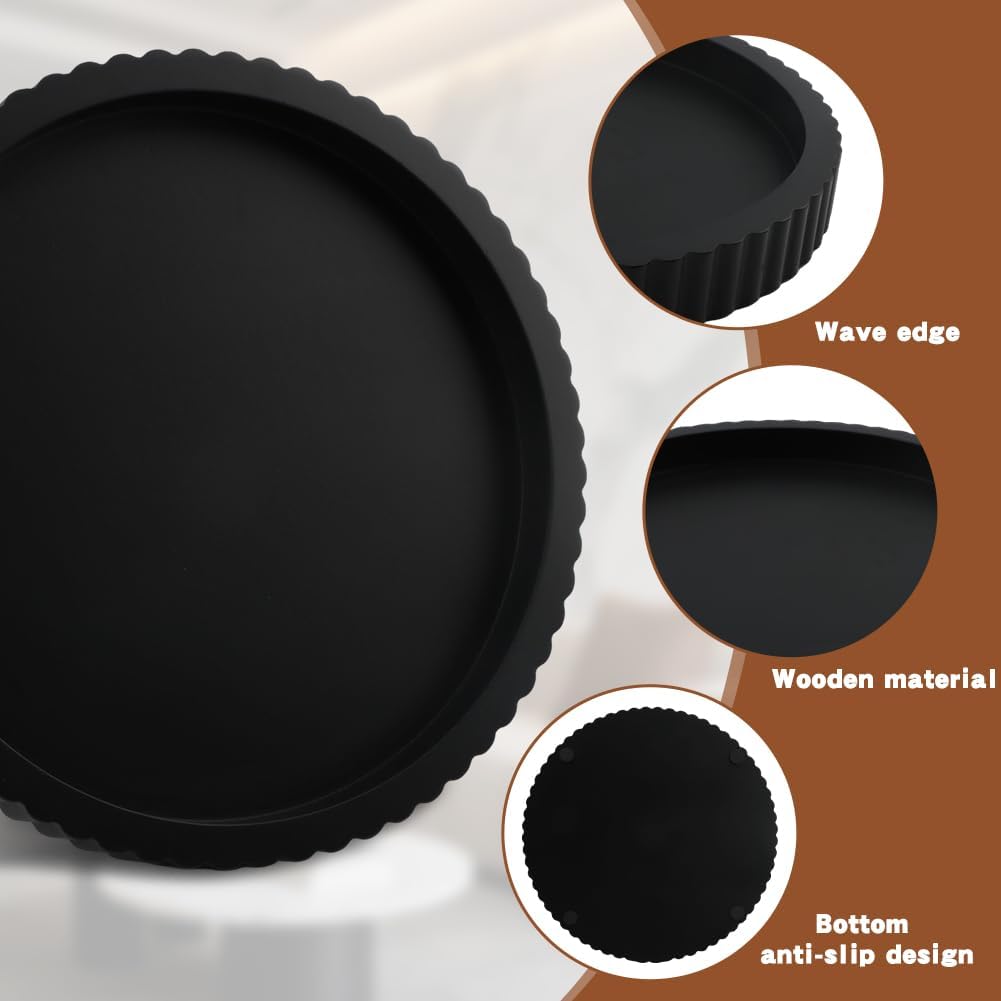Decorative Tray & Coaster Set / Black / Set of 2