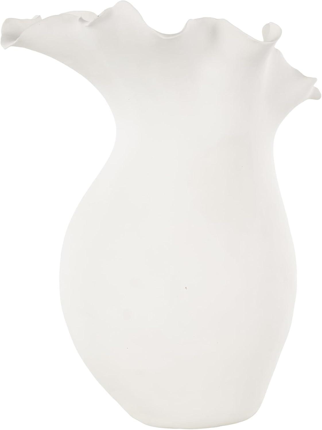 Ceramic Abstract Decorative Vase Floral Inspired Centerpiece Vase / White / 9 x 9 x 15