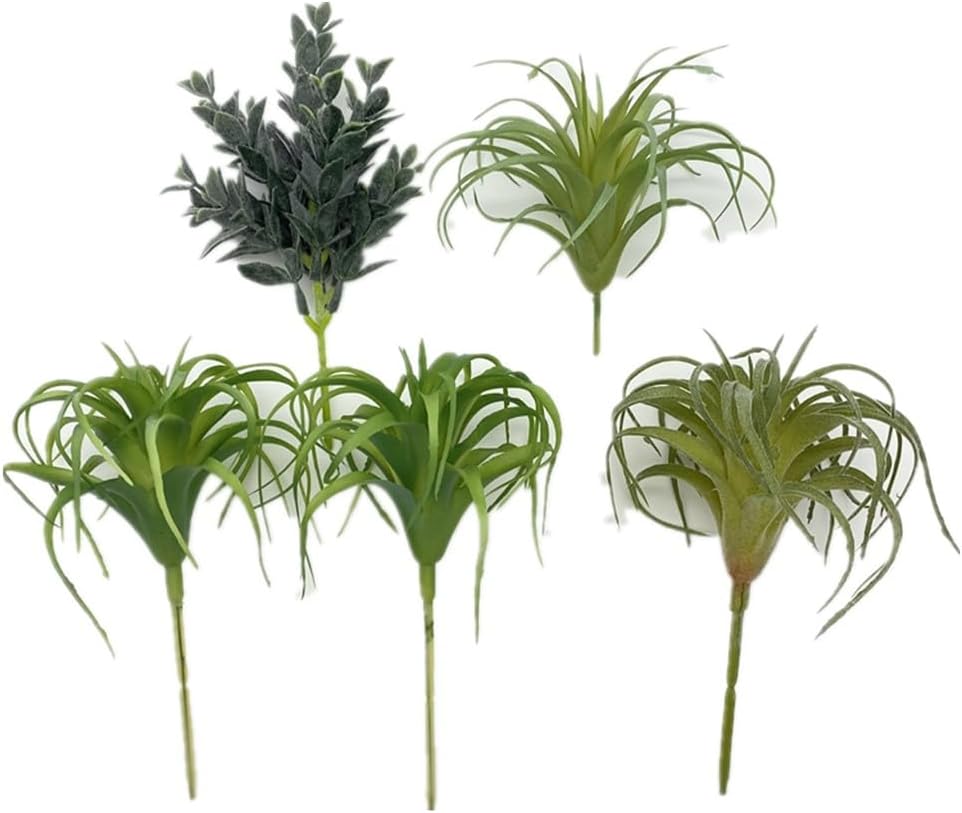 POANTA Assorted Artificial Succulents Air Plants Set Unpotted Realistic Greenery Plants / Set of 5