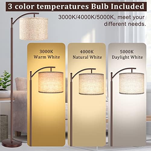 Floor Lamp for Living Room, LED Standing Lamp Tall Industrial Floor Lamp Reading for Bedroom, Office (9W LED Bulb