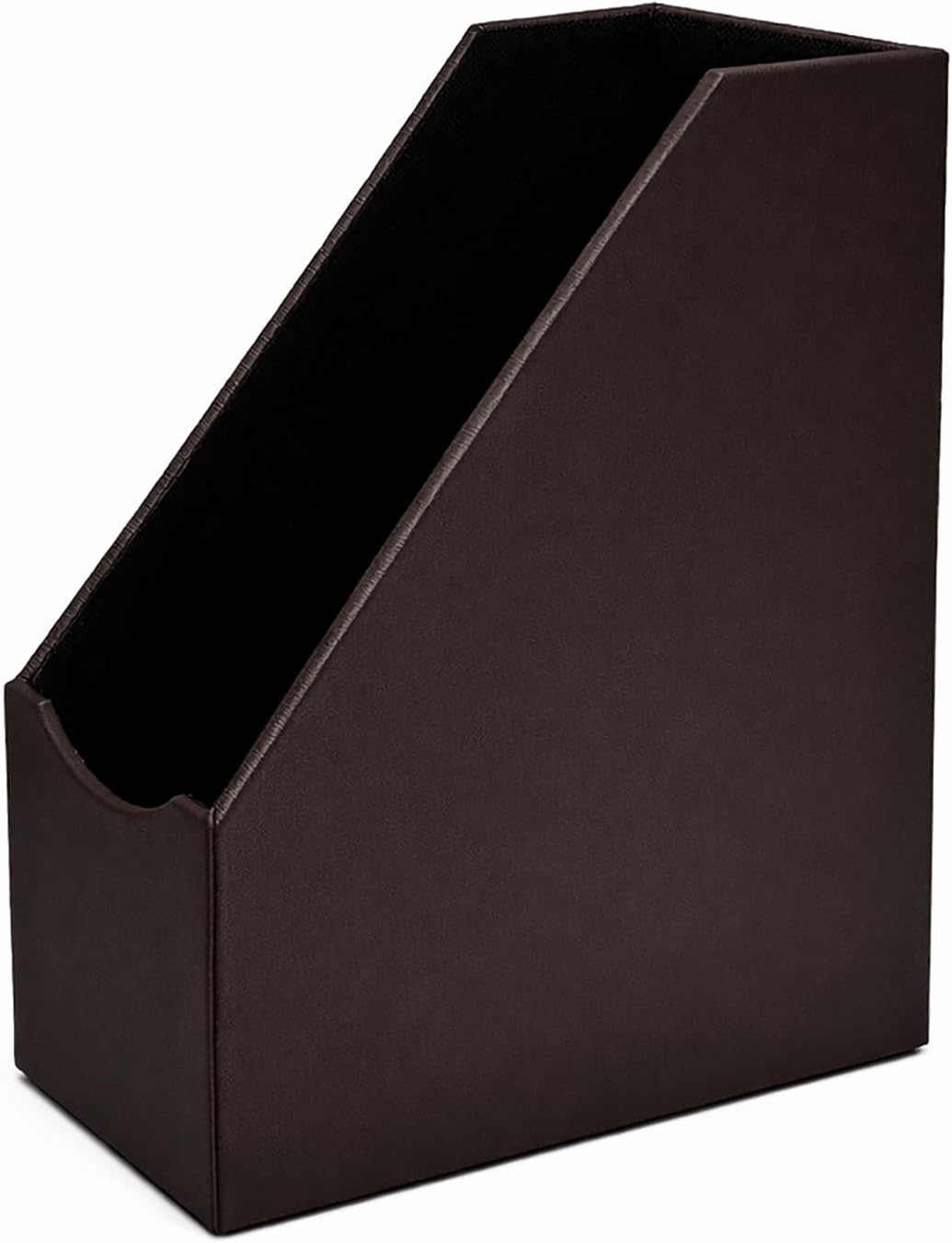 UnionBasic Magazine File Holder - Office Leatherette Desktop Document File Folder Journals Organizer Racks, Coffee