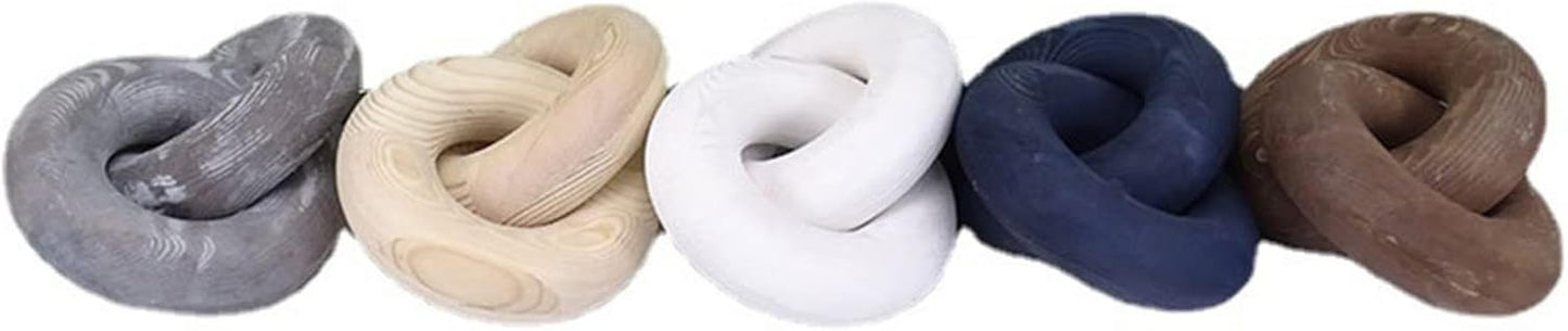 Wood Knot Decor / Blue,white / 7.8 Inch