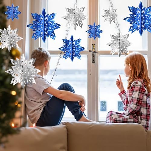 24PCS Hanging Snowflake Decorations Winter Wonderland Party Supplies