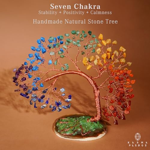 KARMAPLEDGE 7 Chakra Tree of Life for Home, Office, Room, Wall Decor to Bring Money & Good Luck, Handmade Healing