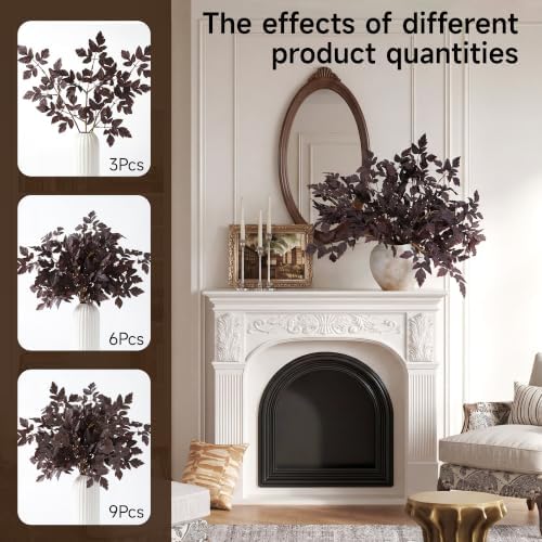 ZIFTY 6Pcs Artificial Fall Stems Eucalyptus Autumn Thanksgiving Decor