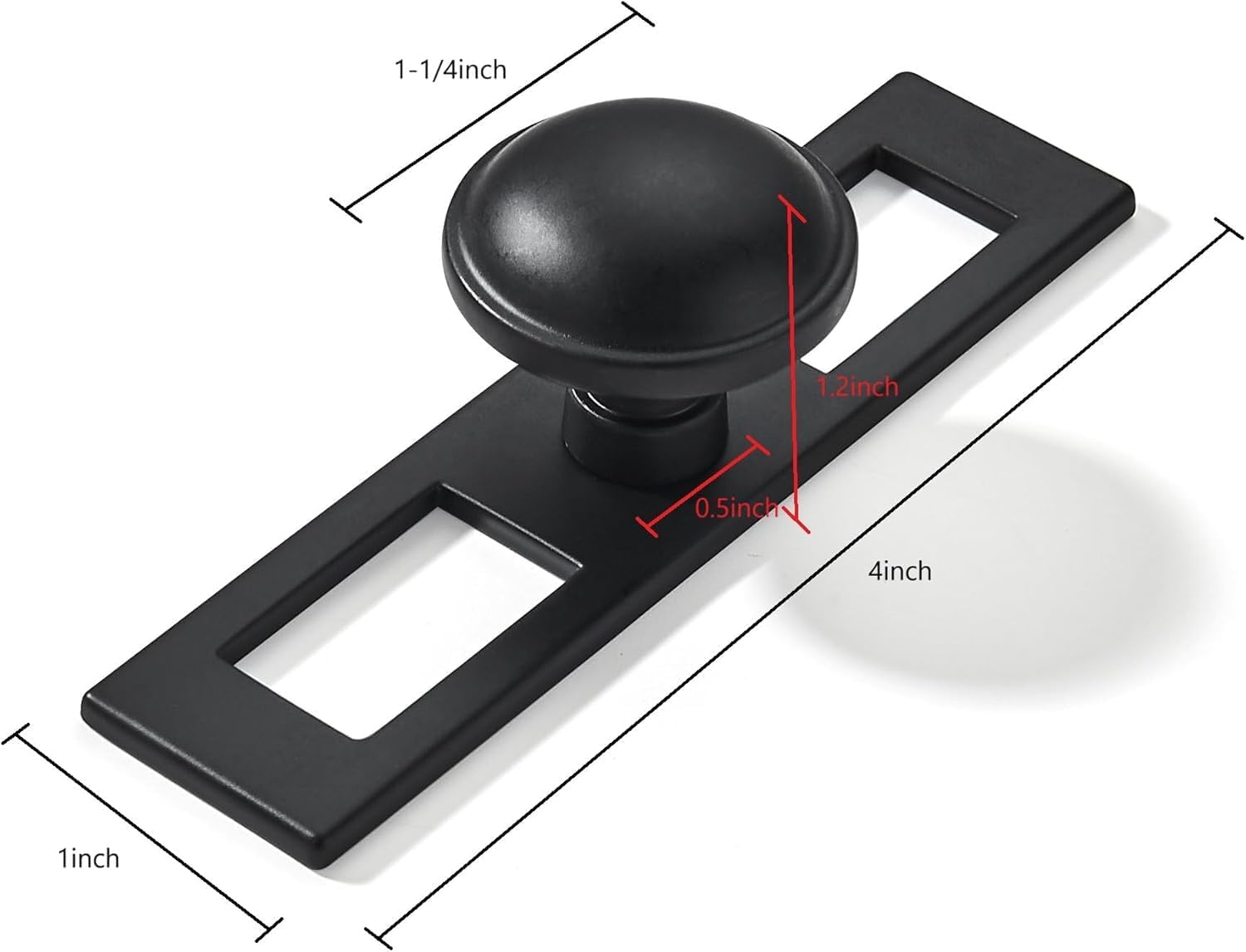 10 Pack 1-1/4 Inch Black Cabinet Knobs Backplate with Base Plate Zinc Solid Black Kitchen Cabinet Handles Drawer Pulls