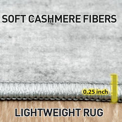 10x14 Area Rugs for Living Room: Washable Abstract Black White Grey Carpet