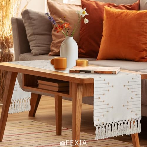 FEXIA Boho Table Runner for Home Decor 12x72 Rustic Macrame Decoration