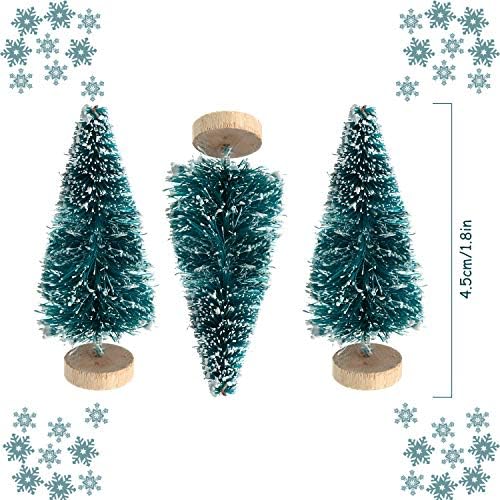 Sumind 48 Pcs Mini Christmas Trees, Artificial Sisal Mini Pine, Blue Green