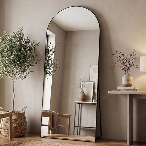 Antok 71" x32” Arched Full Length Mirror, Floor Mirror with Stand,Black