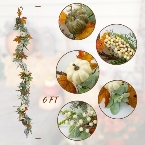 6 FT Fall Garlands for Decor Fall Garland Autumn Garland Pumpkin Garlands
