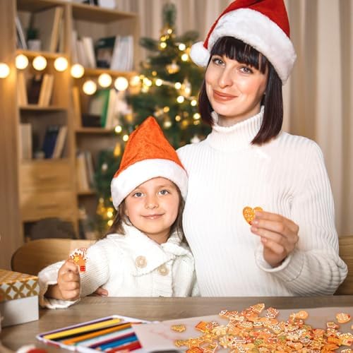 JUNEBRUSHS 50 Pcs Christmas Mini Resin Gingerbread Man, Fake Gingerbread Christmas Figurines Gingerbread Men Embellishment for Xmas Holiday DIY Crafts Decor