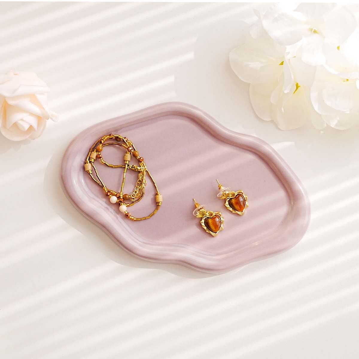 Vanity Ring Dish Ceramic Trinket Ring Holder / Cloud-purple