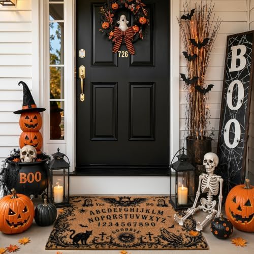Kelarea Halloween Alphabet Number Door Mat, 17" x 29" Funny Letter Non-Slip