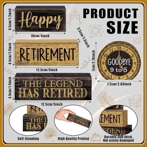 Moucuny 4 Pcs Retirement Party Decorations Happy Retirement Table Decor