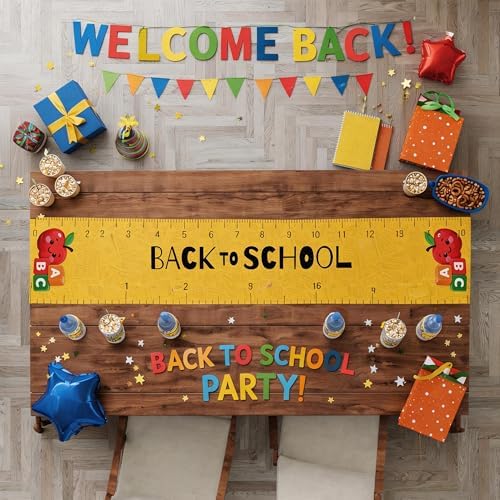 Back to School Decorations - Welcome Back to School Table Runner | First Day of School Decorations for Home Party Favors & Gifts Supplies