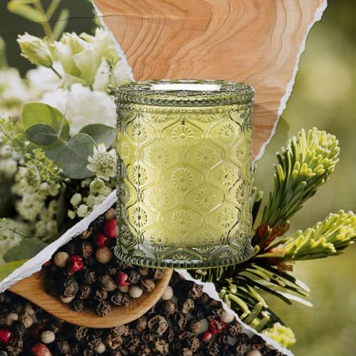 LA JOLIE MUSE Starlit Fir Pine Scented Candles for Home, Soy Wax 40 Hrs