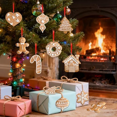 Gingerbread Christmas Tree Decorations Cookie Ornaments Xmas Decor