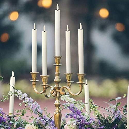 GenSwin Flameless Taper Candles LED Battery Operated Remote Timer White