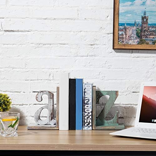 Wood Bookends / Book Ends / White